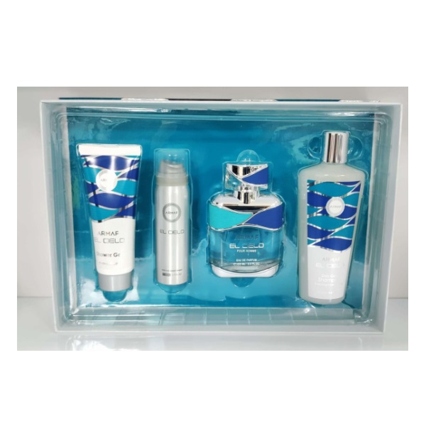ESTUCHE ARMAF EL CIELO UNISEX 4PZS 100ML EDP + SPLASH + GEL DE BAÑO + SHAMPOO