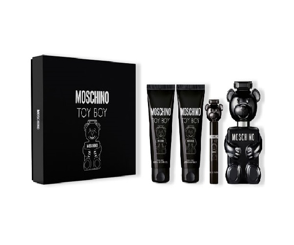ESTUCHE MOSCHINO TOY BOY HOMBRE 4PZS 100ML EDP + 10 ML +  AFTER SHAVE + GEL DE BAÑO + AFTER SHAVE