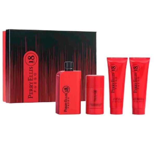 ESTUCHE-PERRY-ELLIS-PERRY-18-FUEGO-by-Perry-Ellis-Hombre-4pzs.jpg ESTUCHE PERRY ELLIS 18 FUEGO HOMBRE 4PZS 100ML EDT + DESODORANTE + GEL DE BAÑO + AFTER SHAVE - Image 1