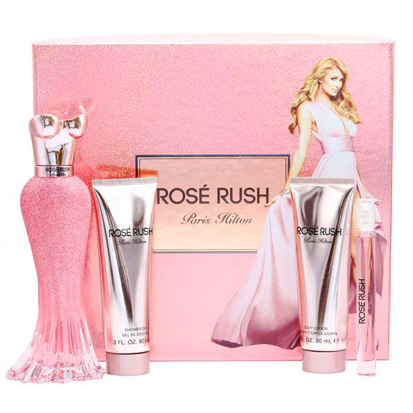 ESTUCHE-ROSE-RUSH.png ESTUCHE PARIS HILTON ROSE RUSH MUJER 4PZS 100ML EDP + 10ML + GEL DE BAÑO + CREMA - Image 1