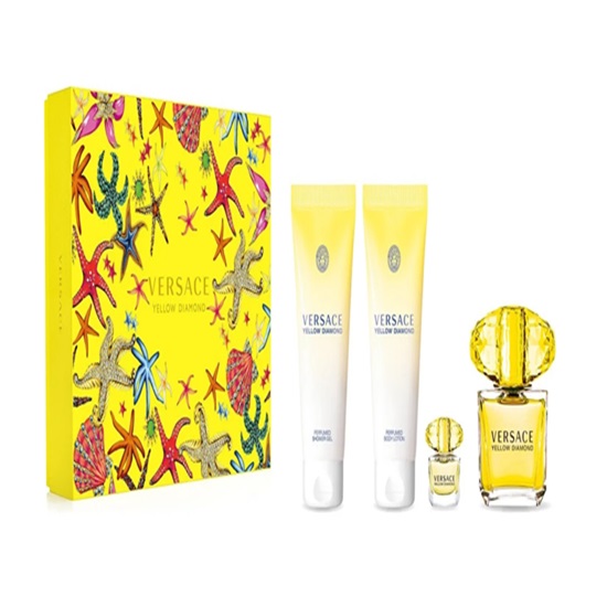 ESTUCHE VERSACE BRIGHT CRYSTAL MUJER 4PZS 90ML EDP + 5ML EDP + CREMA + GEL DE BAÑO