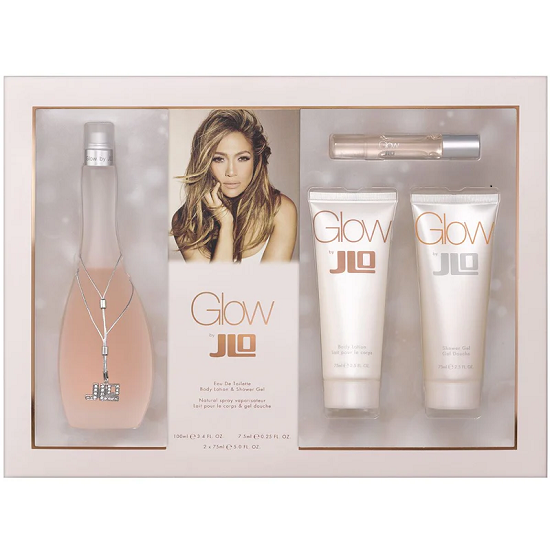 ESTUCHE JENNIFER LOPEZ GLOW MUJER 3PZS 100ML EDT + CREMA + SHOWER GEL